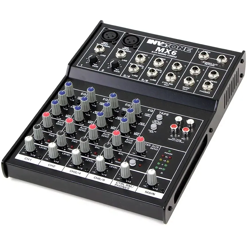 INVOTONE MX6 - микшерный пульт,2 микрофонных входа, XLR и балансный Jack,2... Инвотон