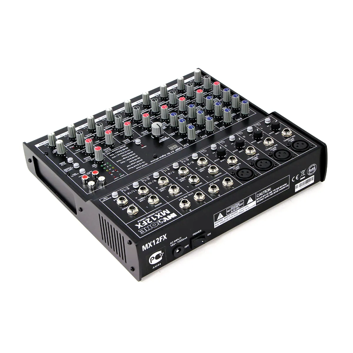 INVOTONE MX12FX Микшерный пульт: 4 микрофонных входа, 3-полосный эквалайзер, 4 стерео входа-1