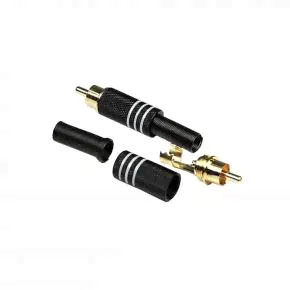 INVOTONE RCA200M/BK - тюльпан кабельный, RCA, "золото", корпус металл, белая маркировка