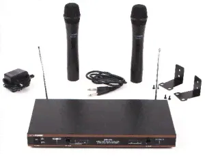 INVOTONE WM210 Радиосистема VHF 220-270 мГц. двухантеннная с двумя ручными микрофонами, 80…10000 Гц,-0